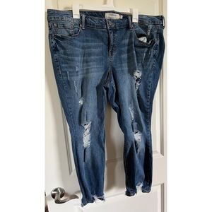 Torrid ankle skinny distressed jeans, size 22R